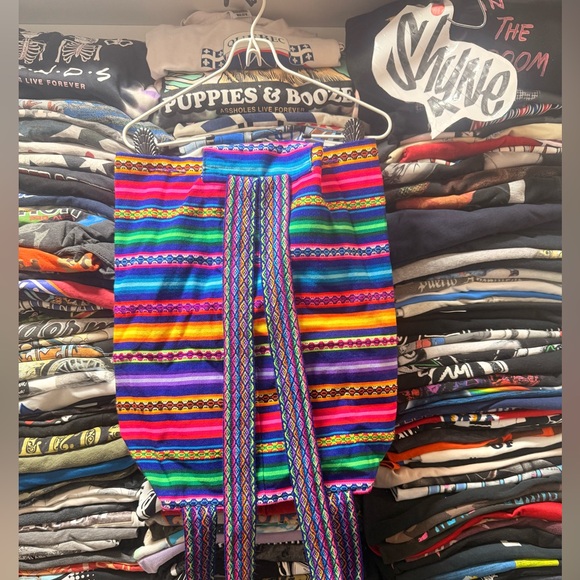 🍁 Hippy style  Outdoor Picnic Colorful Wool Backpack Bag Multi Color 🍁 - Picture 2 of 7